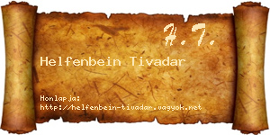 Helfenbein Tivadar névjegykártya